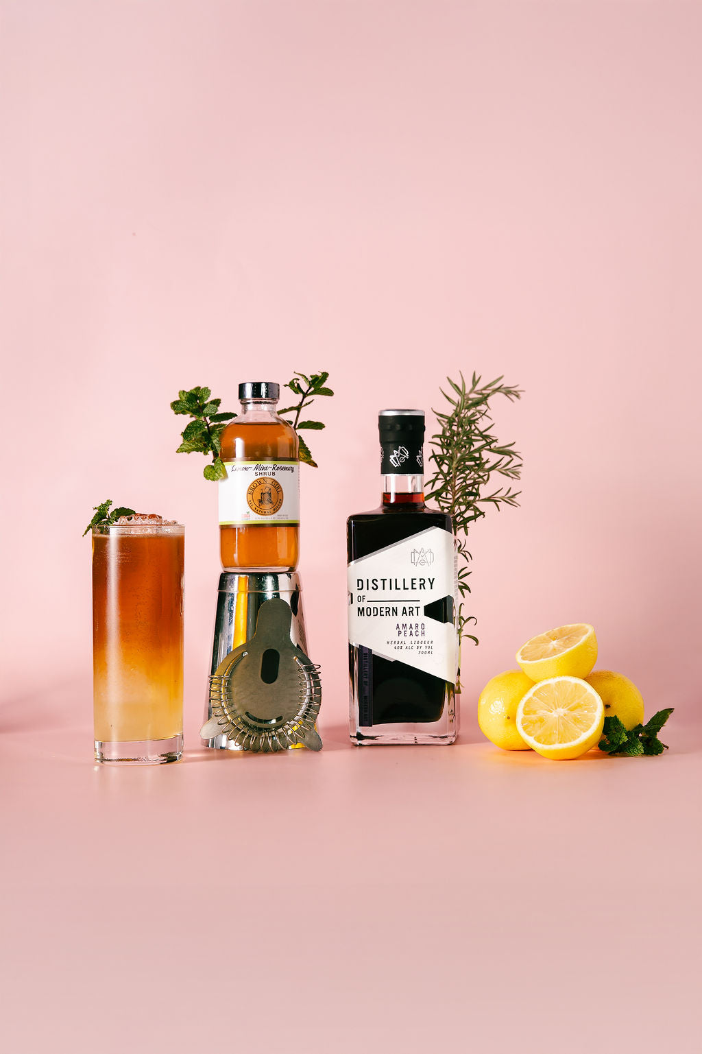 Lemon Rosemary Mint Shrub (w Amaro Peach)