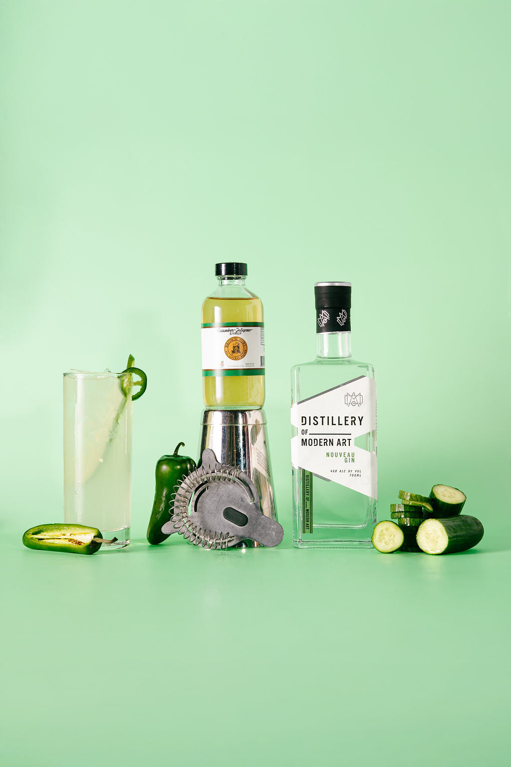 Cucumber Jalapeno Syrup (w Nouveau Gin)