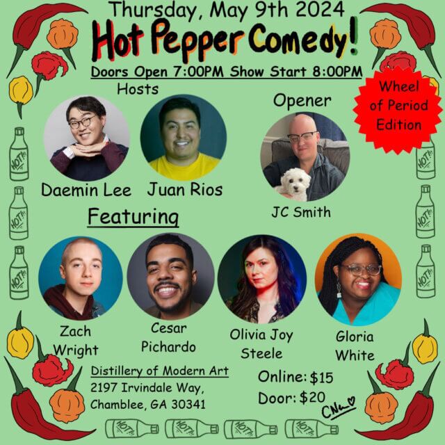 hot pepper comedy flier May 9 2024